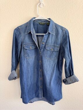 Eddie Bauer Classic Light Blue Denim Shirt